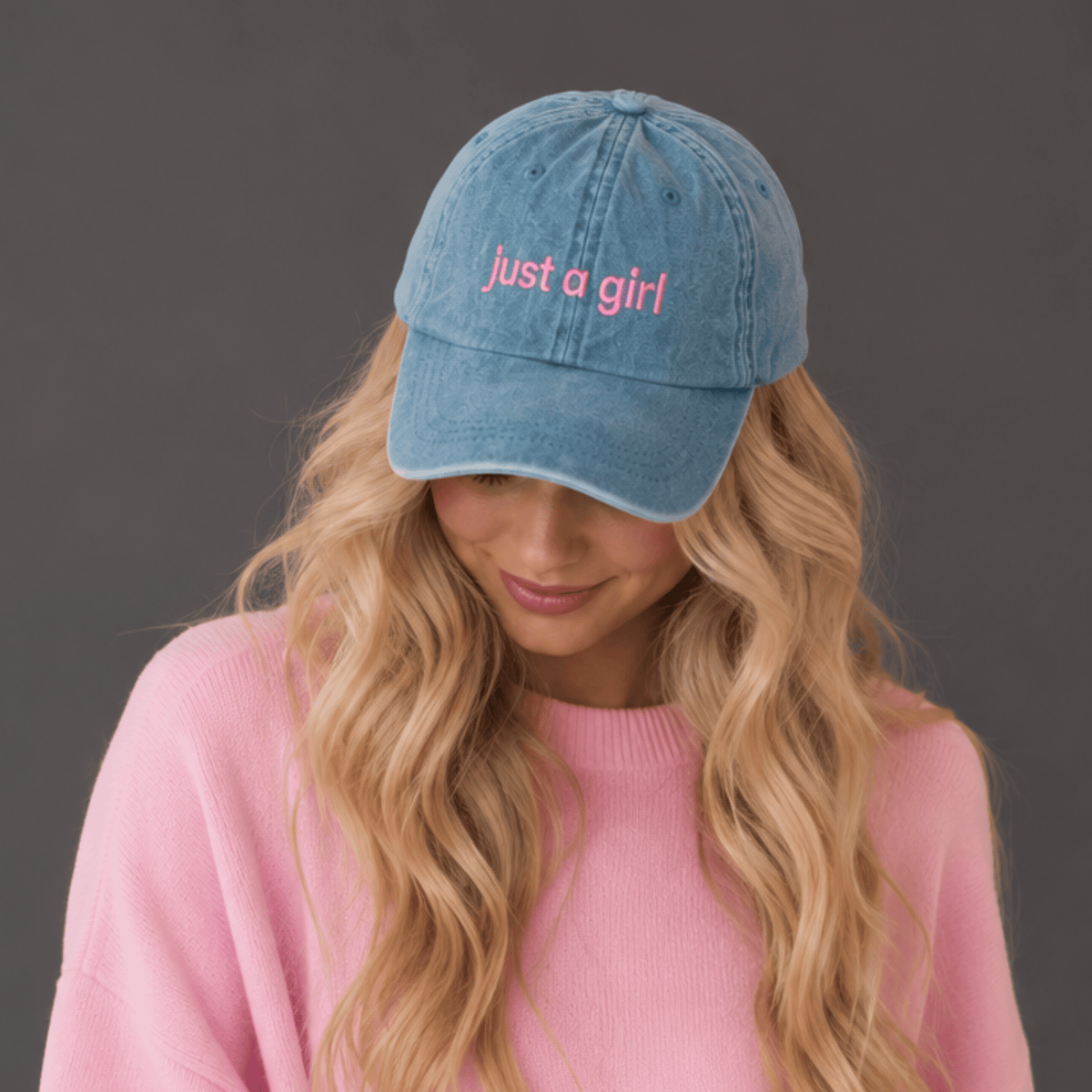 Just A Girl Embroidered Cap