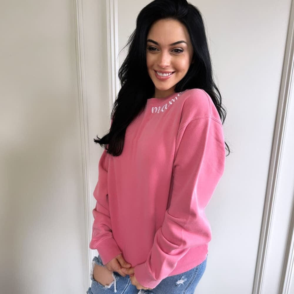 Custom Mama Embroidered Crewneck