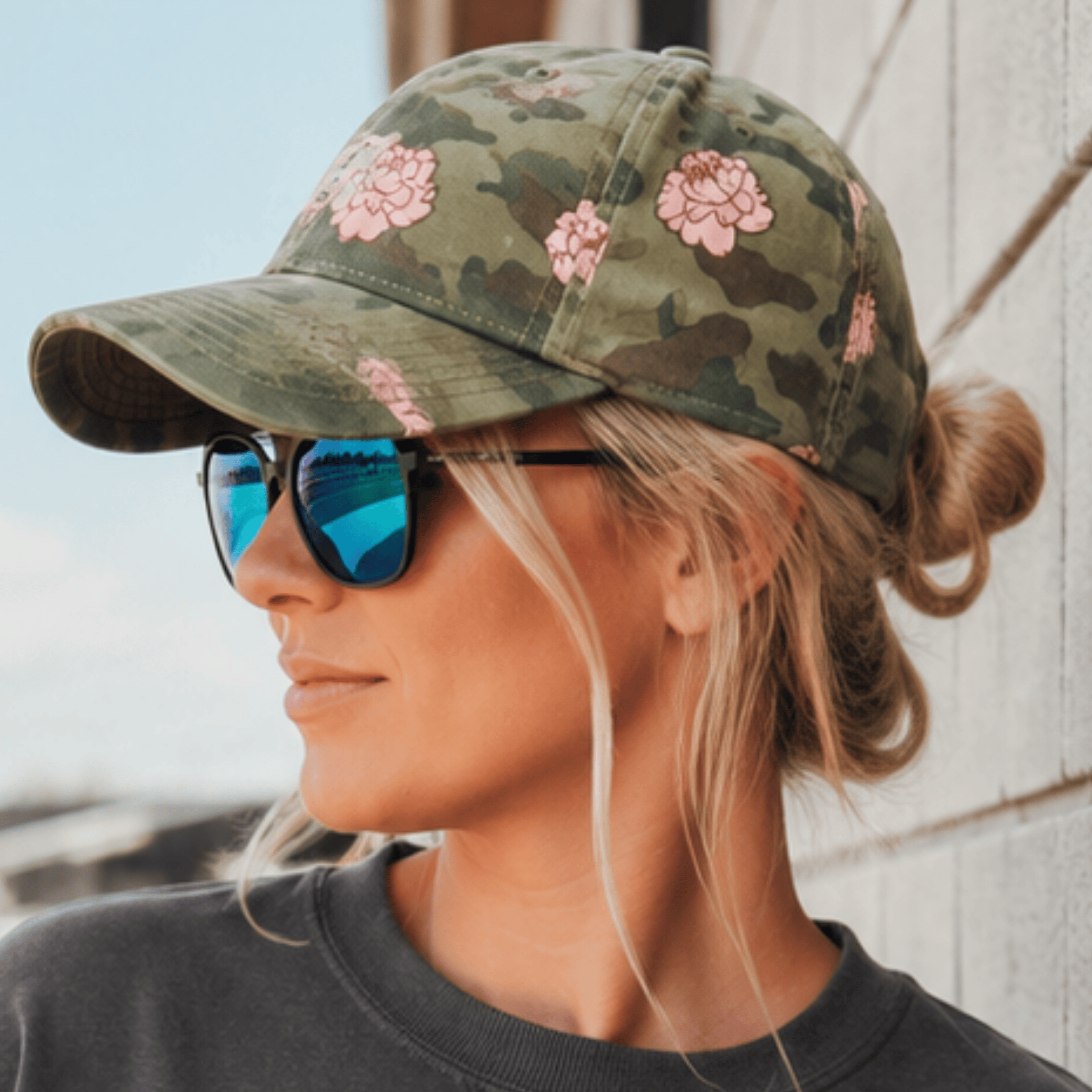 Floral Camo Ponytail Cap