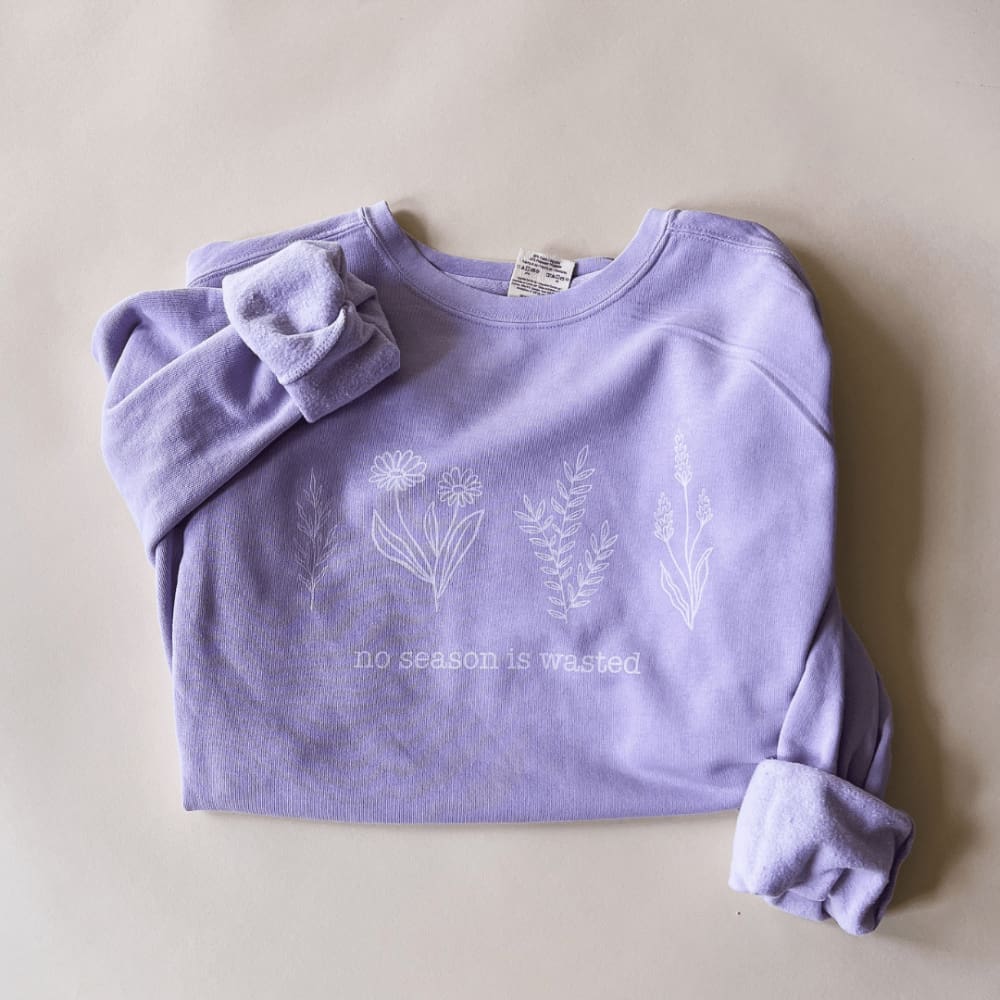 No Season Wasted Orchid Crewneck