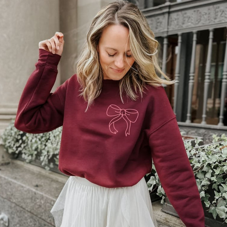 Pink Corner Bow Sweatshirt