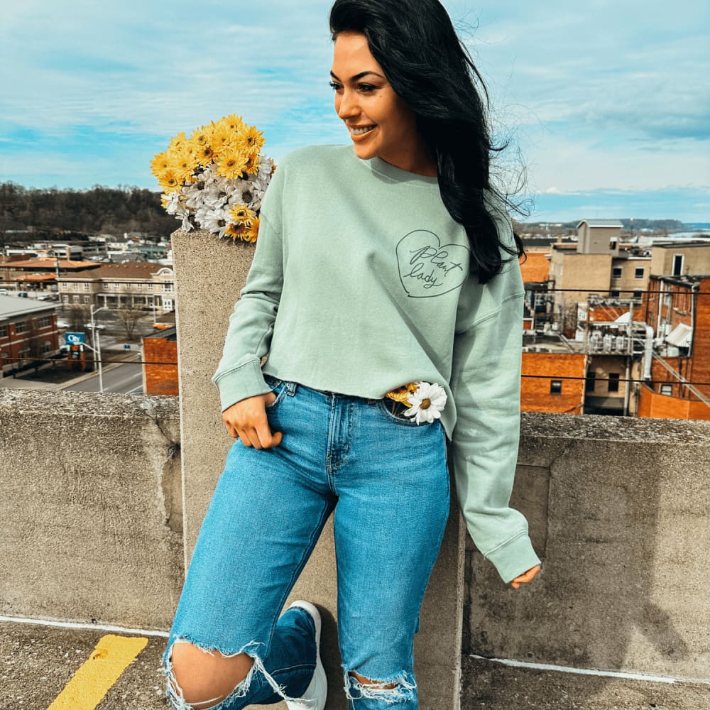 Plant Lady Cropped Sweatshirt - NEW