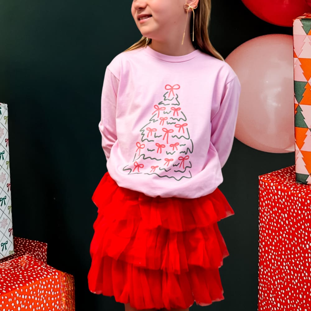 Pretty Little Bow Tree - Kids Long Sleeve - Apparel