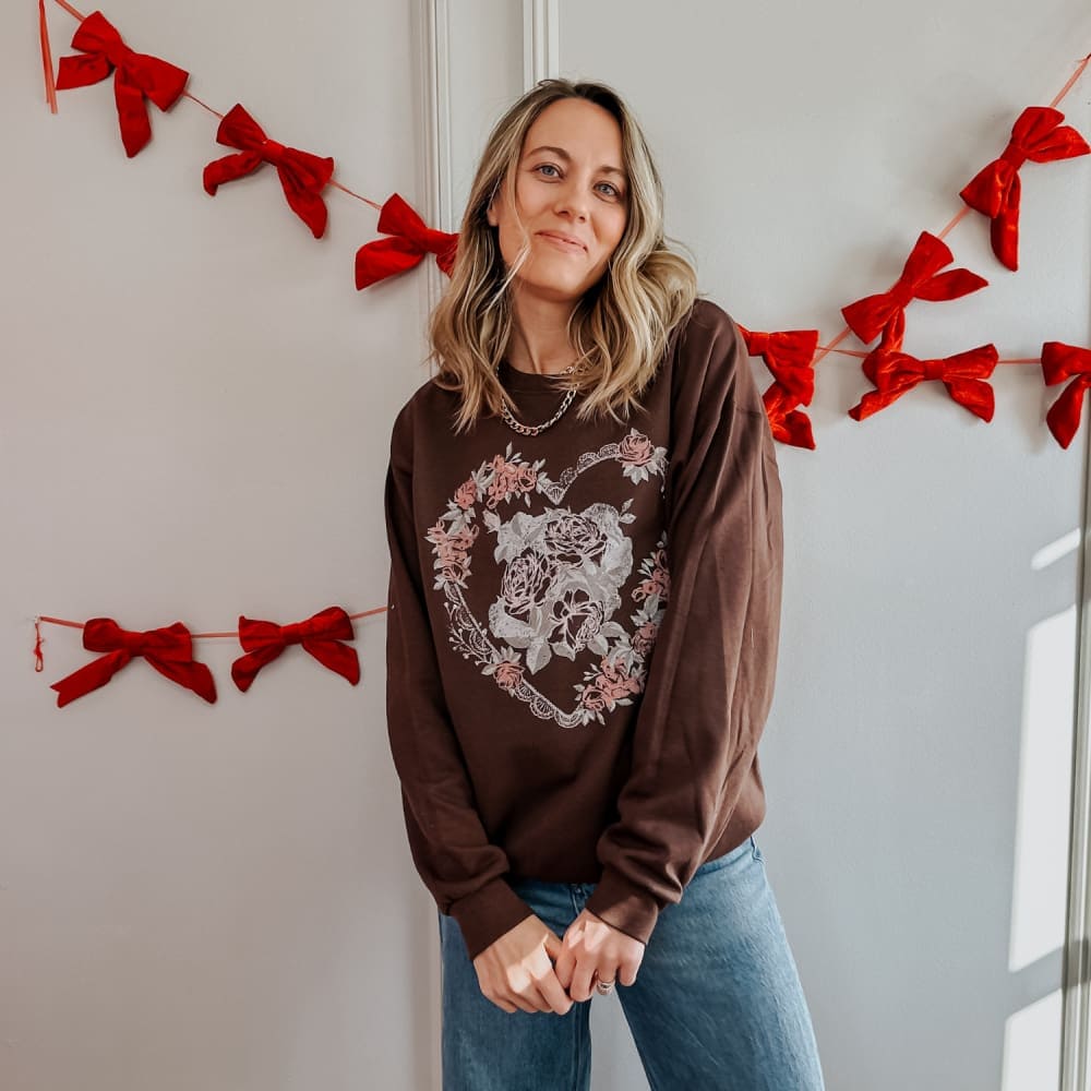 Rosy Heart Crewneck - Mommy Apparel