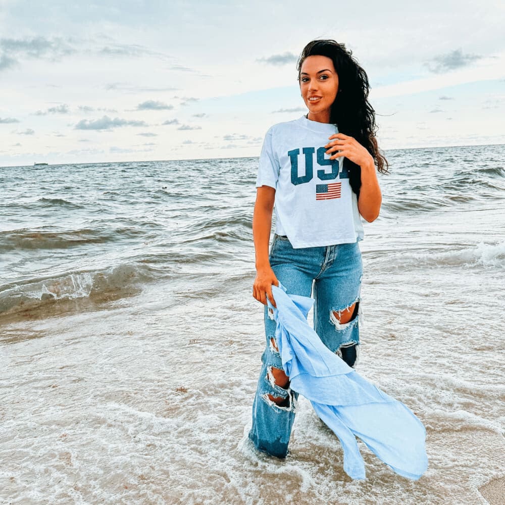 USA Relaxed Boxy Tee - NEW
