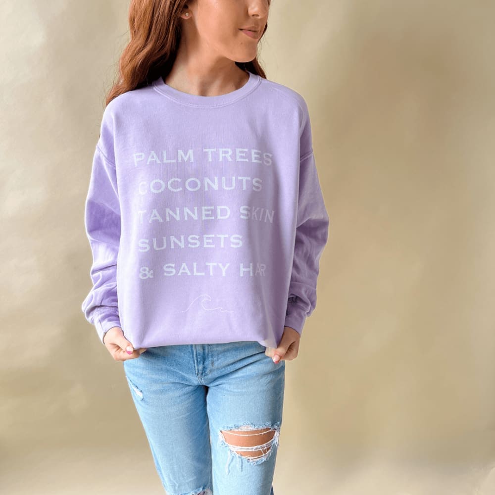 Salty Hair Orchid Crewneck