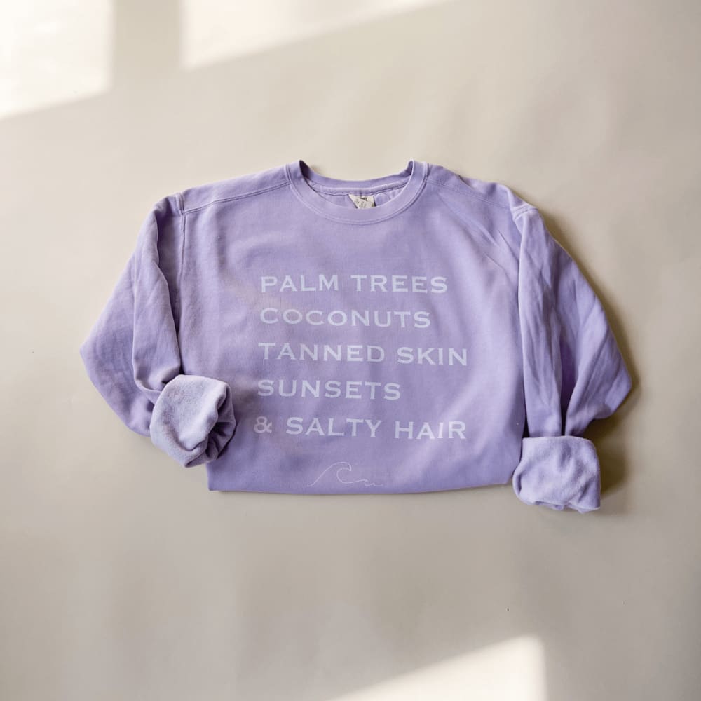 Salty Hair Orchid Crewneck
