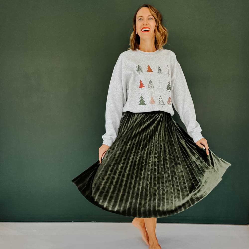 12 Christmas Trees Sweatshirt