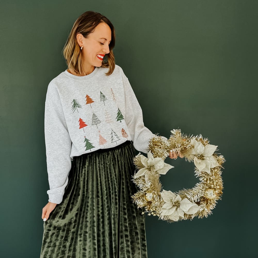 12 Christmas Trees Sweatshirt
