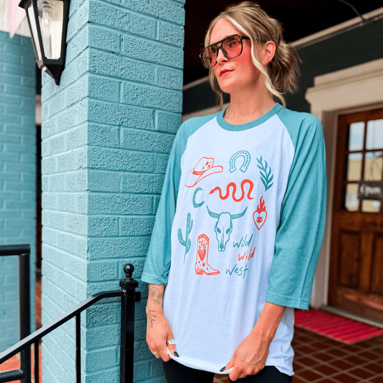 Western Doodles Baseball Raglan