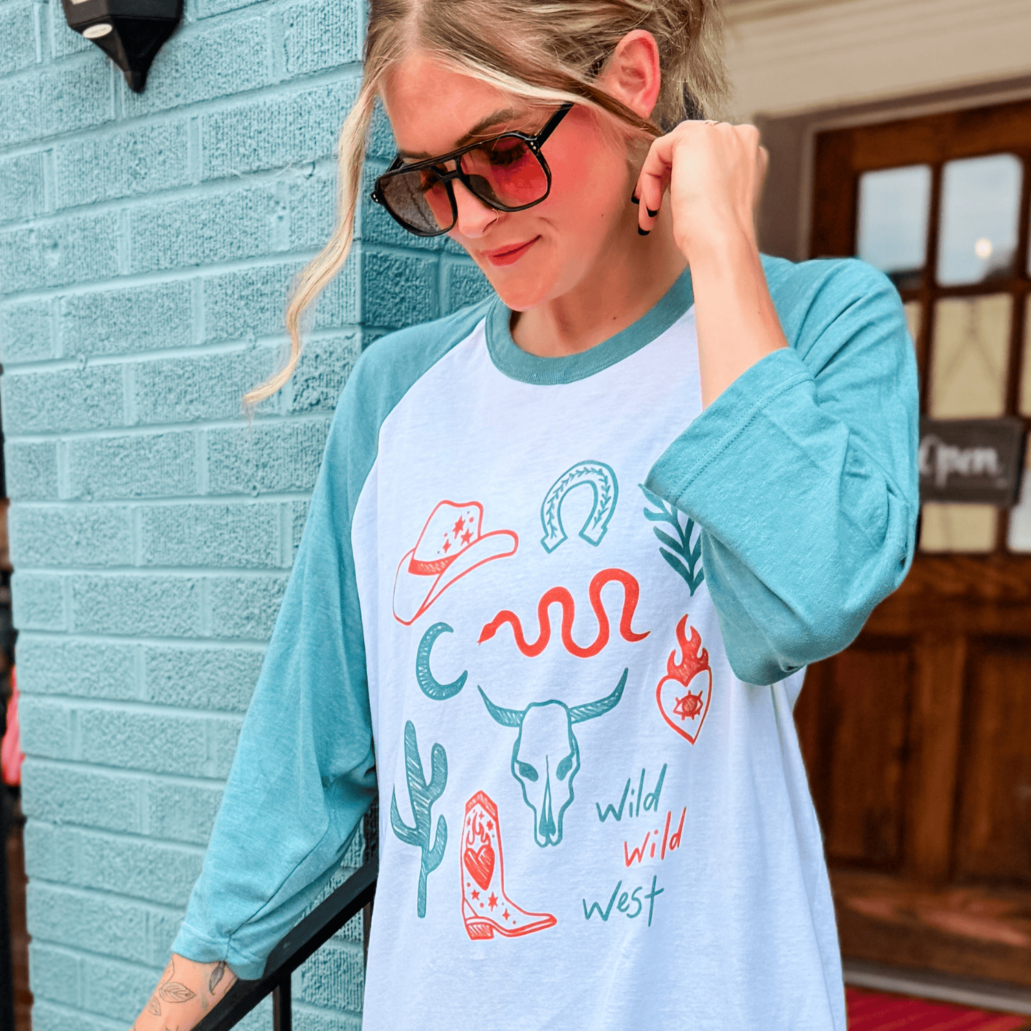 Western Doodles Baseball Raglan