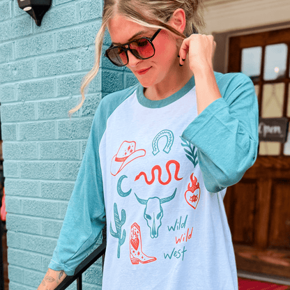 Western Doodles Baseball Raglan