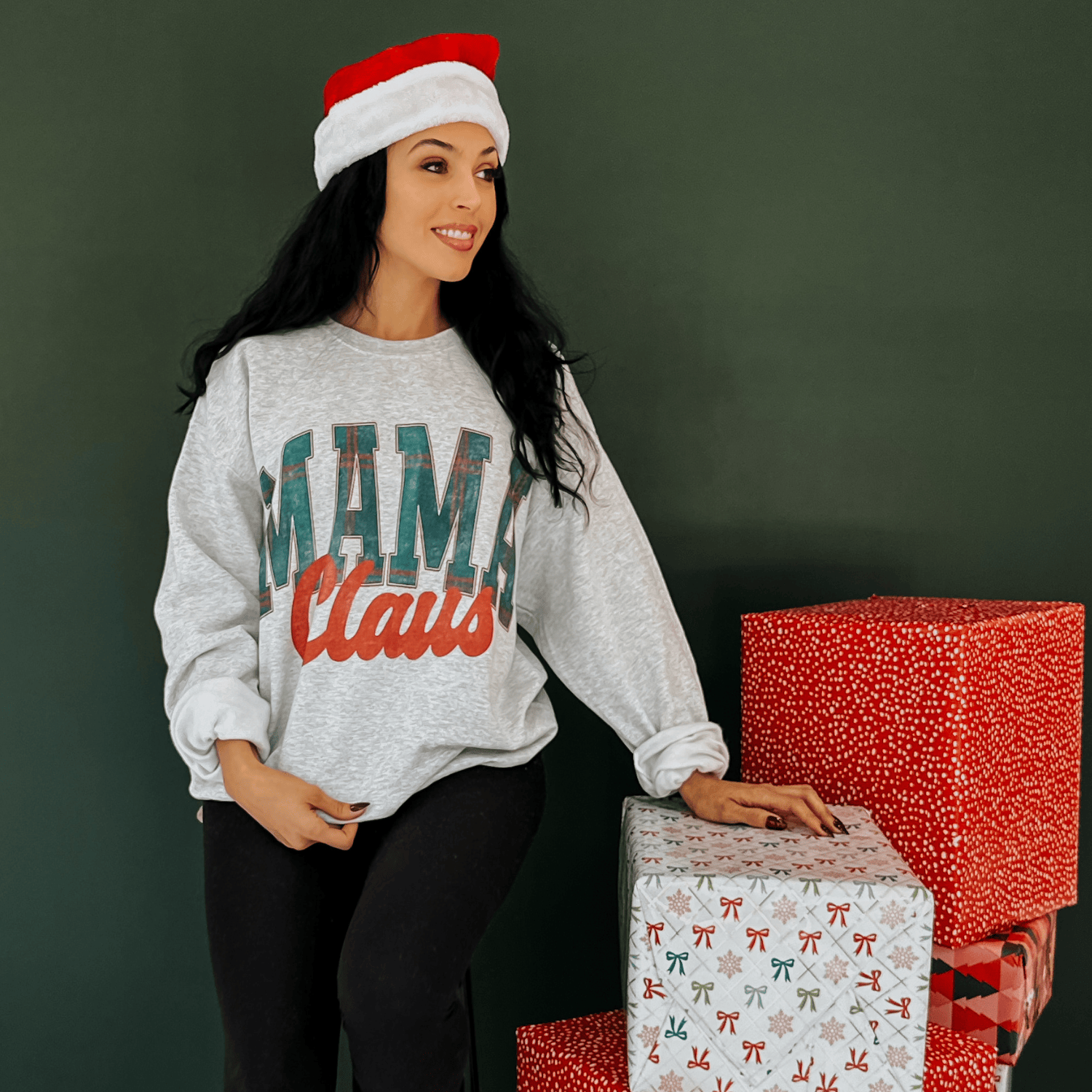 Plaid Mama Claus Sweatshirt