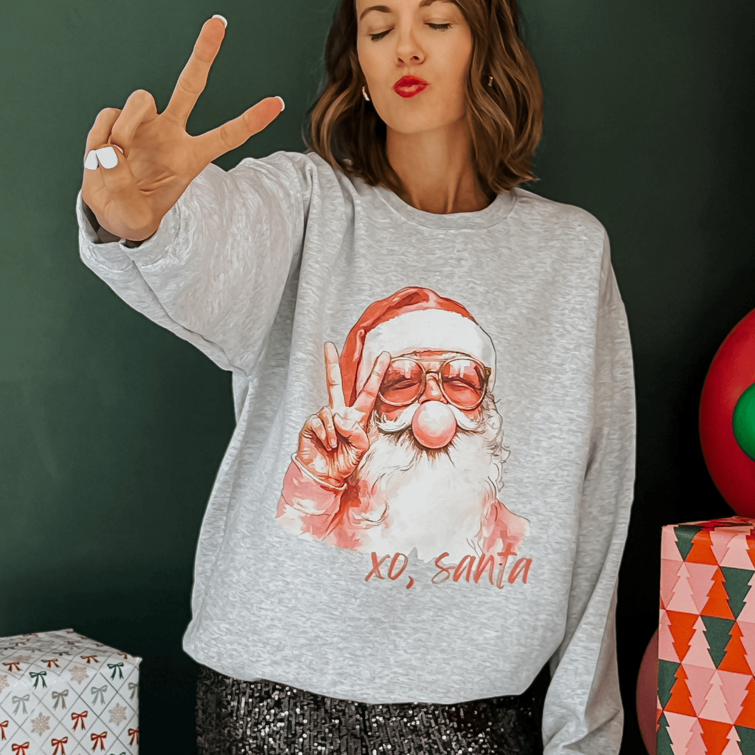 Bubble Gum Santa Sweatshirt