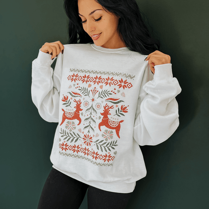 Reindeer Sweater Print Sweatshirt