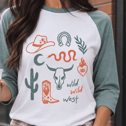 Western Doodles Baseball Raglan
