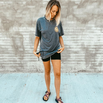Be the Reason Smiley Tee - Acid Wash - Mommy Apparel