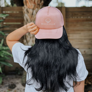 Beach Club Mesh Trucker Hat - Dusty Rose