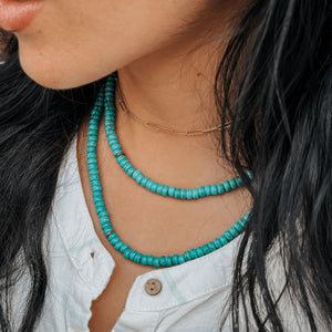 Beaded Turquoise Necklace - Necklaces