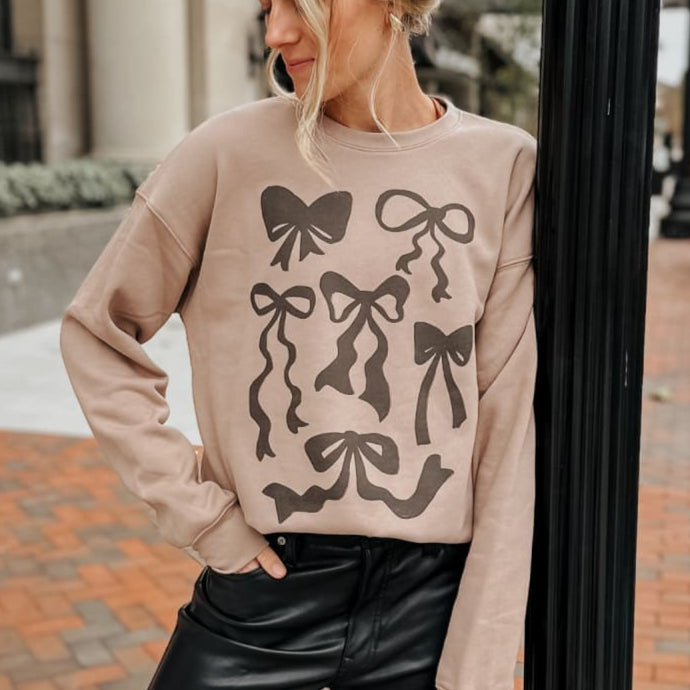 Black Sketch Bows Sweatshirt