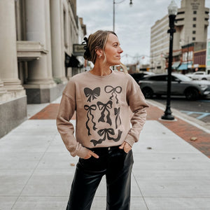 Black Sketch Bows Sweatshirt