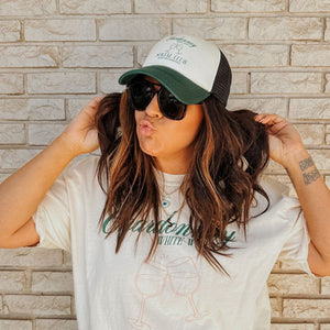 Chardonnay Social Club Trucker Hat - Green - Cream Green