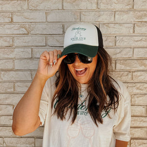 Chardonnay Social Club Trucker Hat - Green - Cream Green