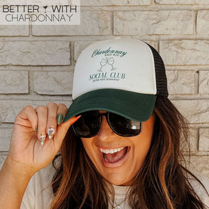 Chardonnay Social Club Trucker Hat - Green - Cream Green