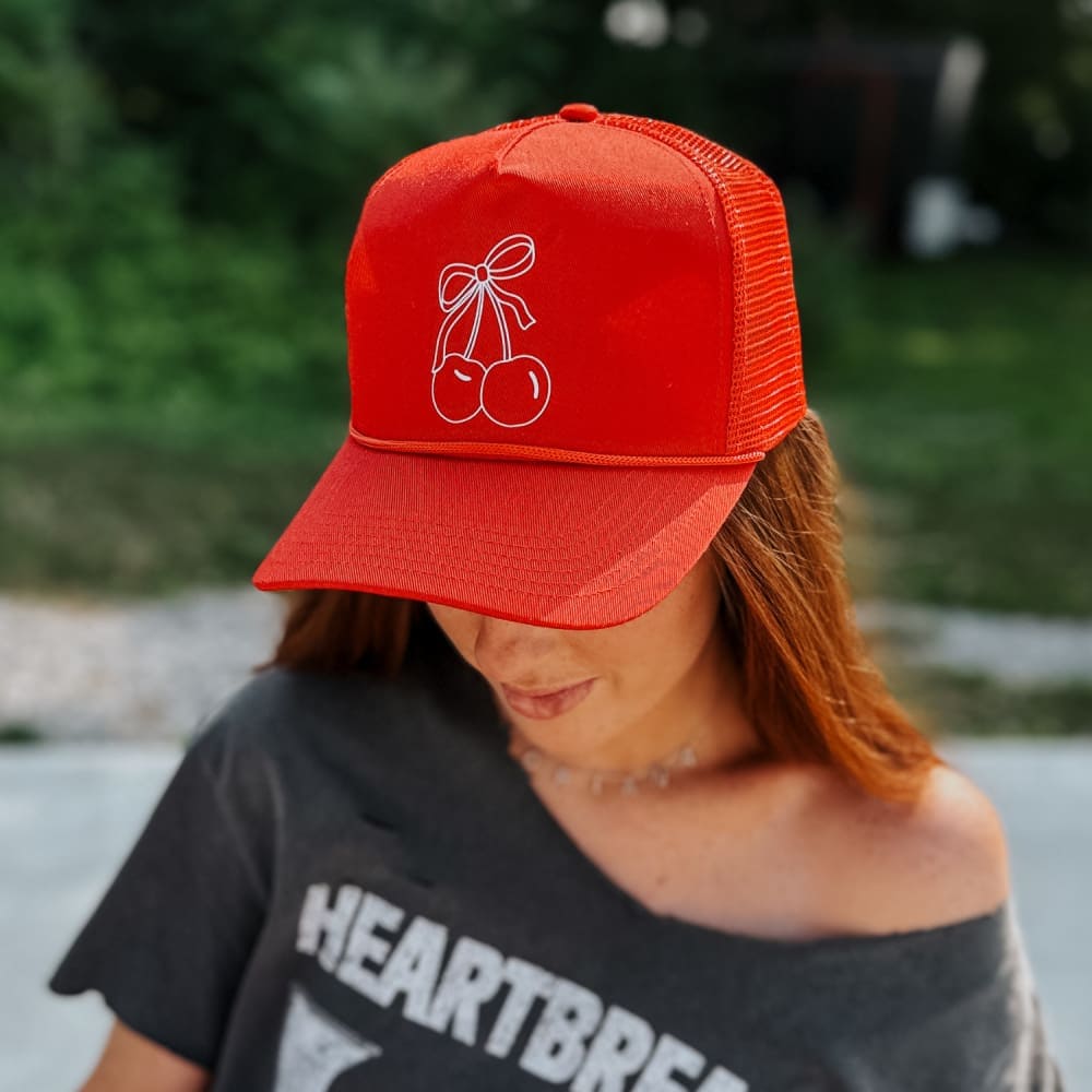 Cherry Trucker Hat - Red