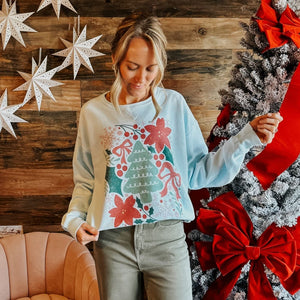 Christmas Retro Flower Crewneck