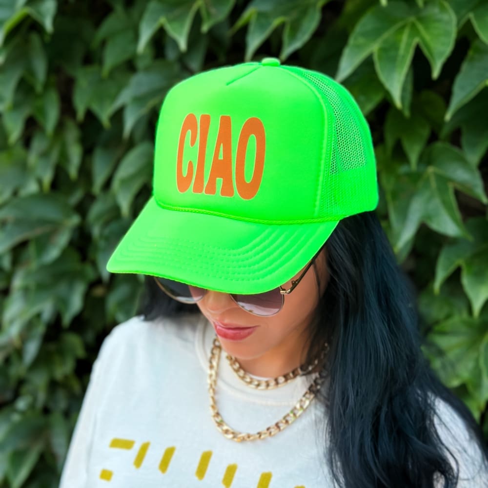 Ciao Mesh Trucker Hat - Neon Green