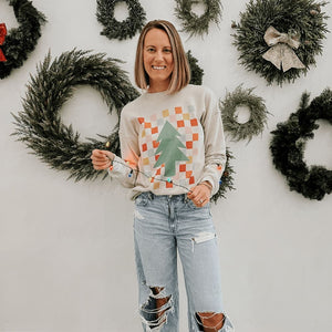 Colorful Checkerboard Tree Sweatshirt