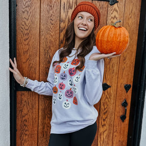 Colorful Pumpkins Sweatshirt - Orchid - Mommy Apparel