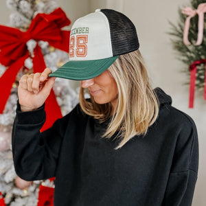 December 25 Trucker Hat - Cream Green