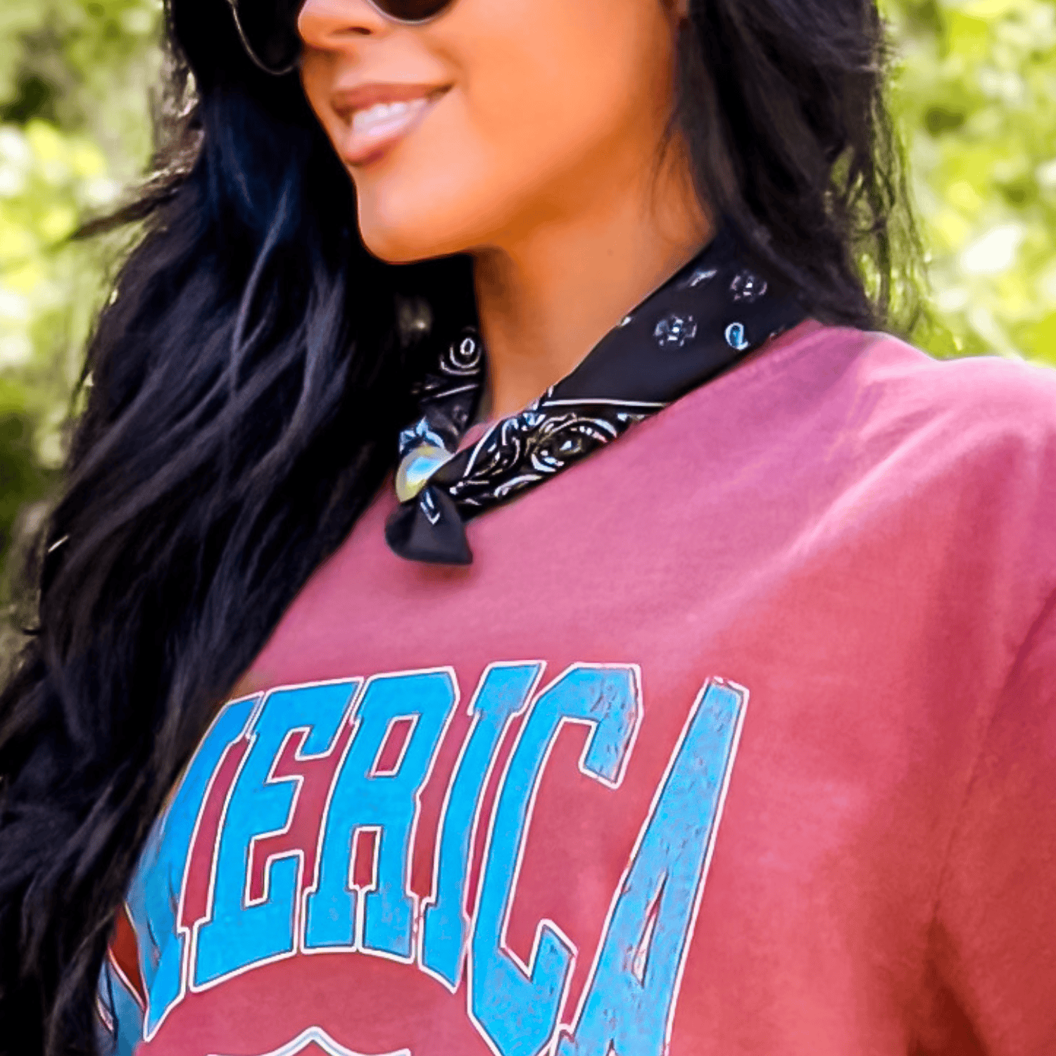 Bandana Scarf Necklace with Charm