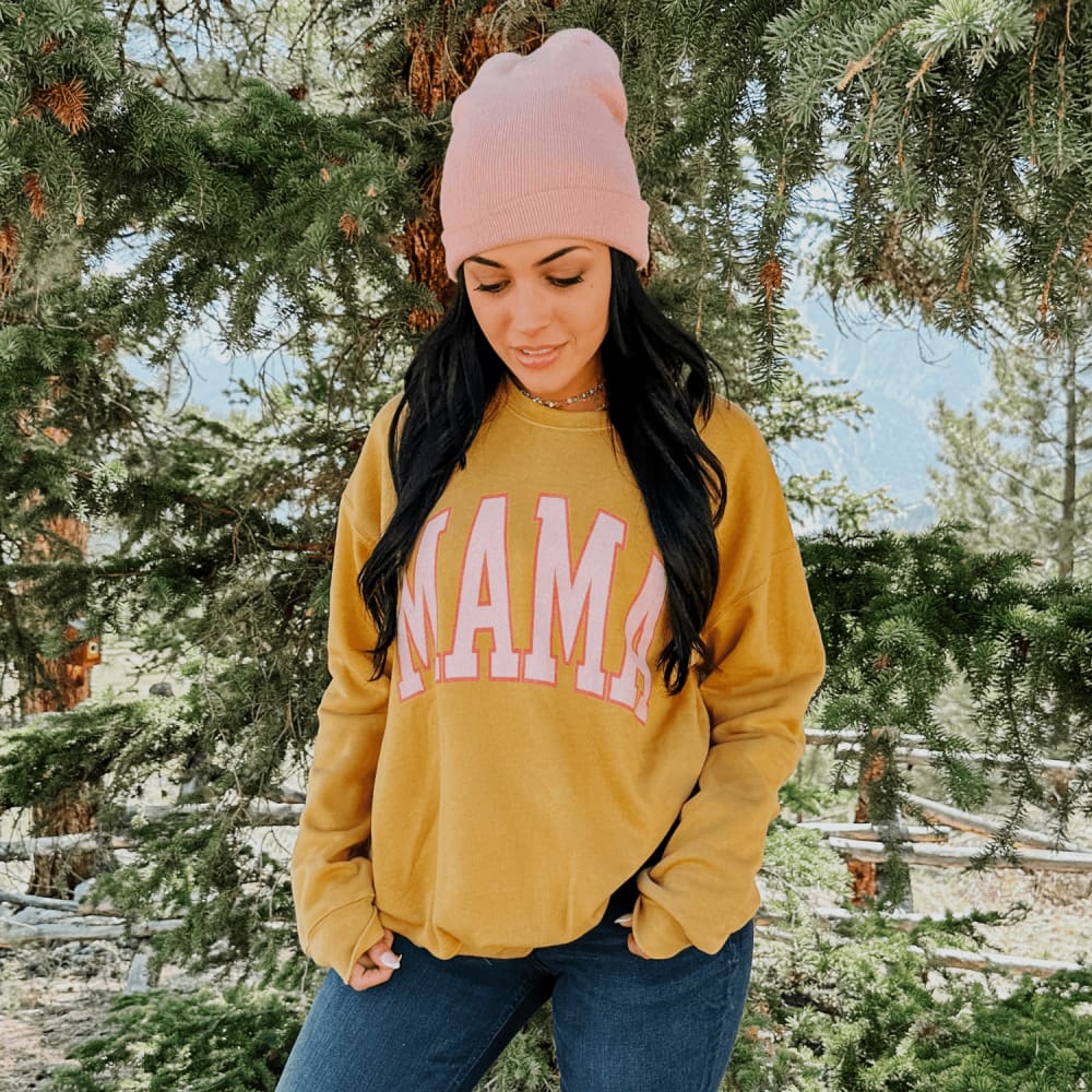 Fall Mama Sweatshirt - Mustard