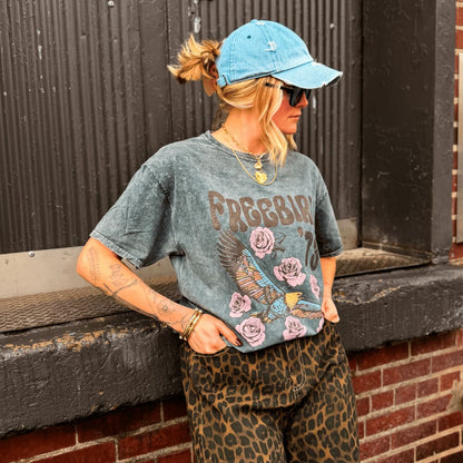 Floral Freebird Mineral Wash Tee