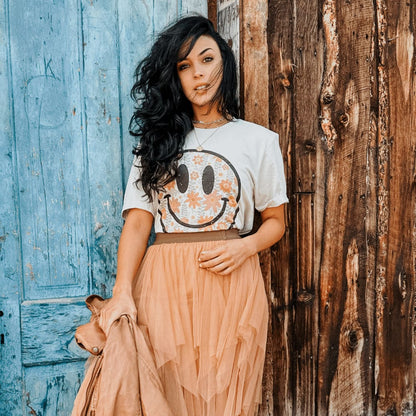Floral Smiley Tee - Mommy Apparel