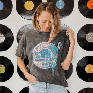 Girl Put Your Records On Oversized Tee