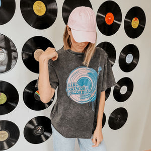 Girl Put Your Records On Oversized Tee