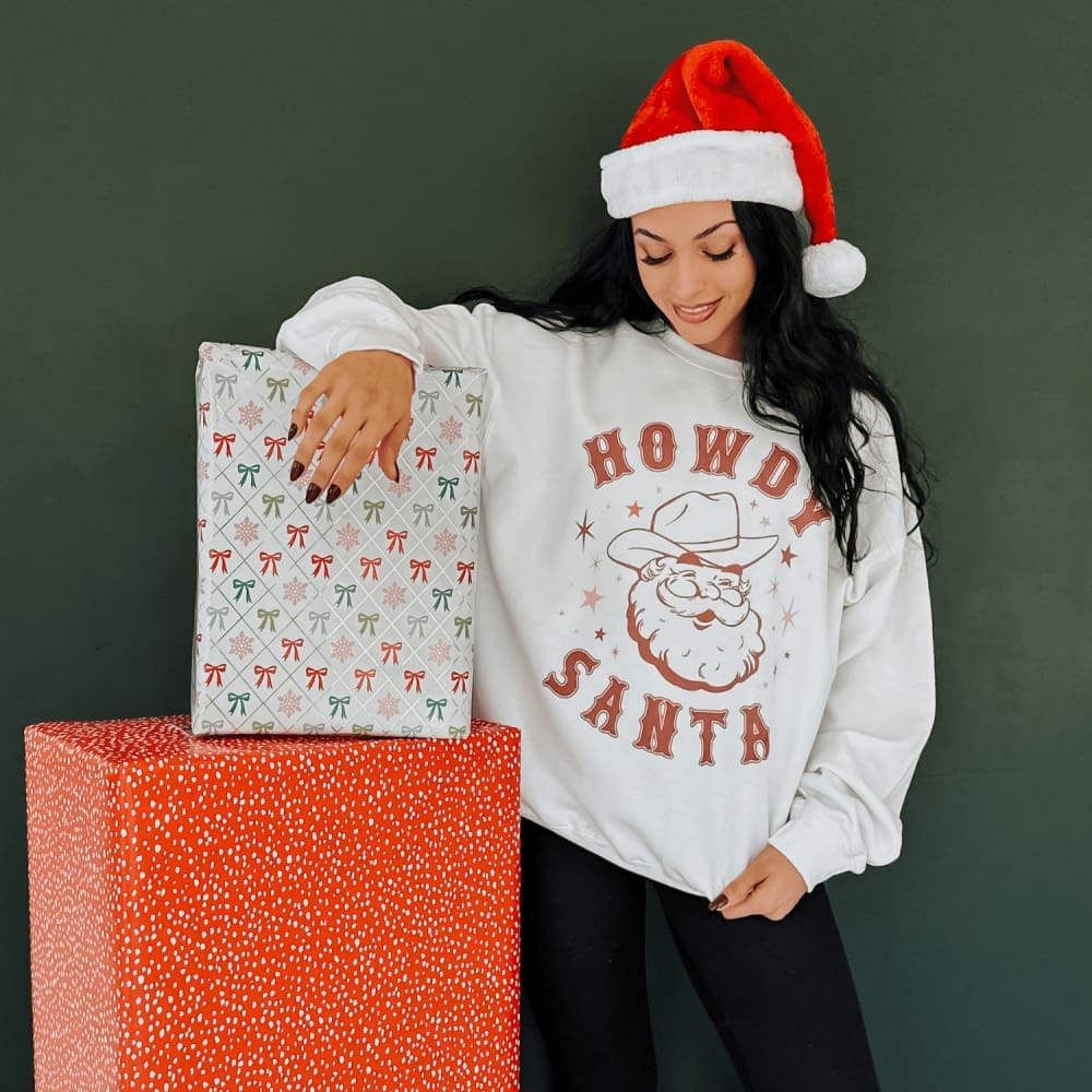 Howdy Santa Sweatshirt - NEW