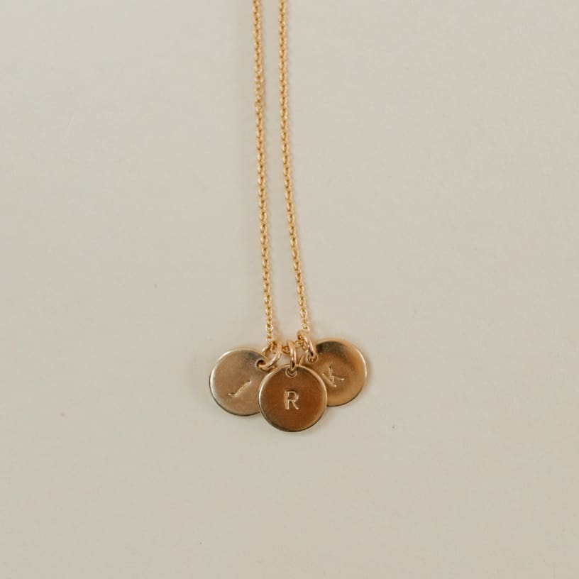 Initial Disc Necklace - Necklaces
