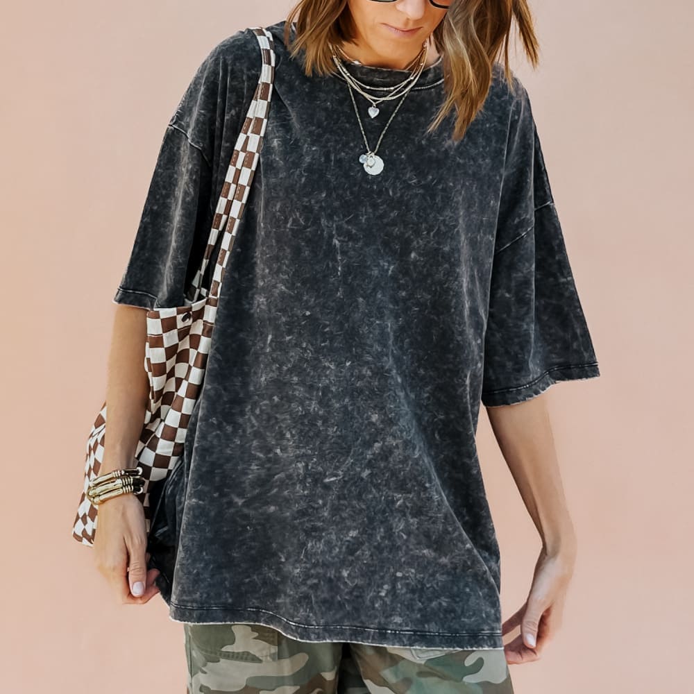 Lainey Oversized Tee Washed Black