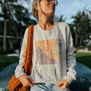 Neutral Island Scene Sweatshirt