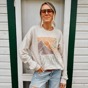 Neutral Island Scene Sweatshirt