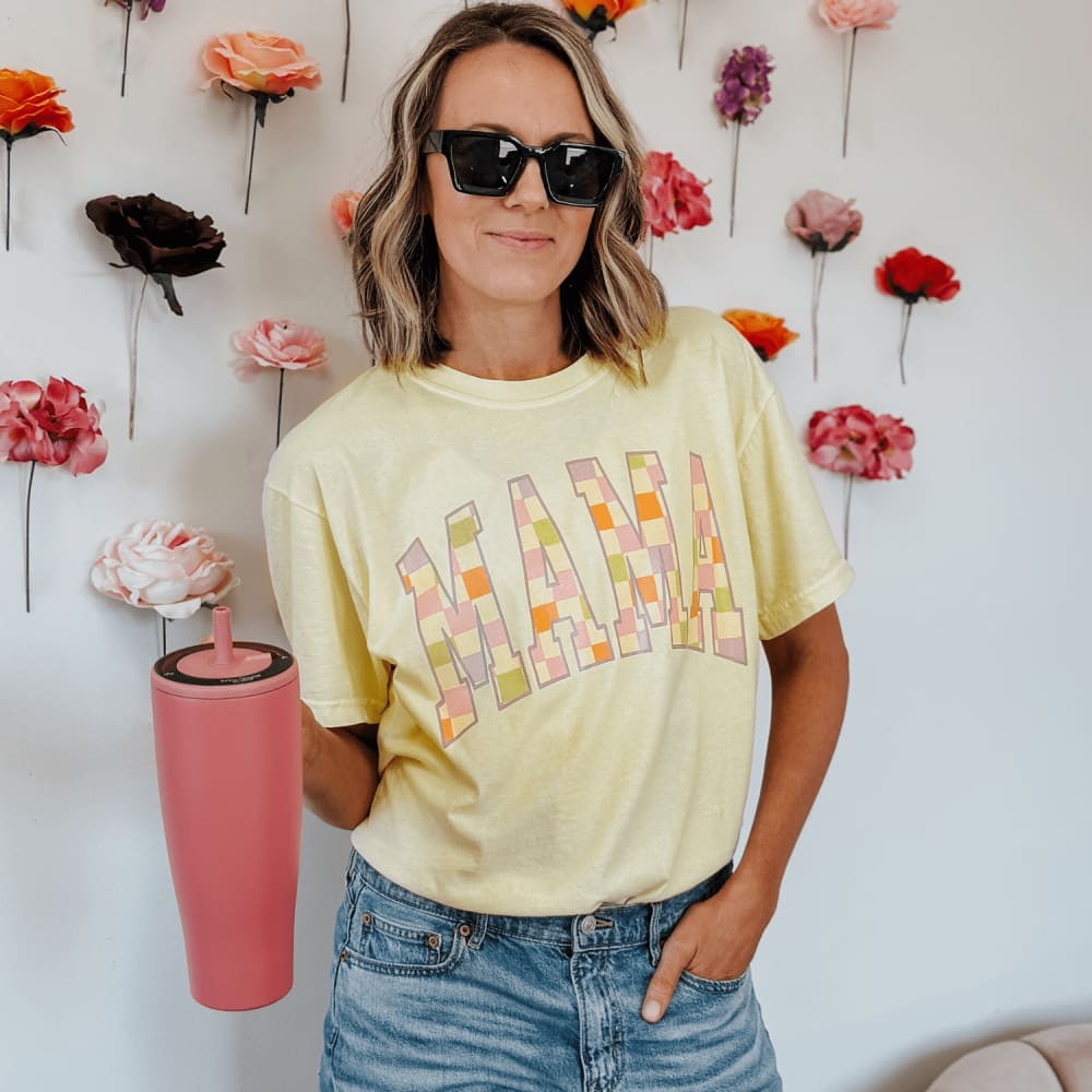 Pastel Mama Checkerboard Tee - NEW