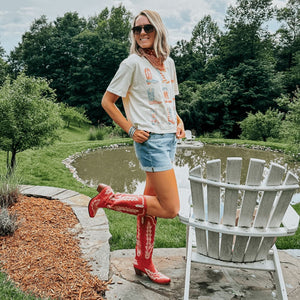 Patriotic Boots Cropped Tee - NEW