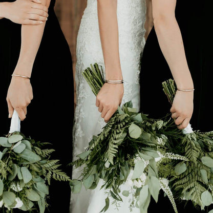 Personalized Gold Floral Bridal Set
