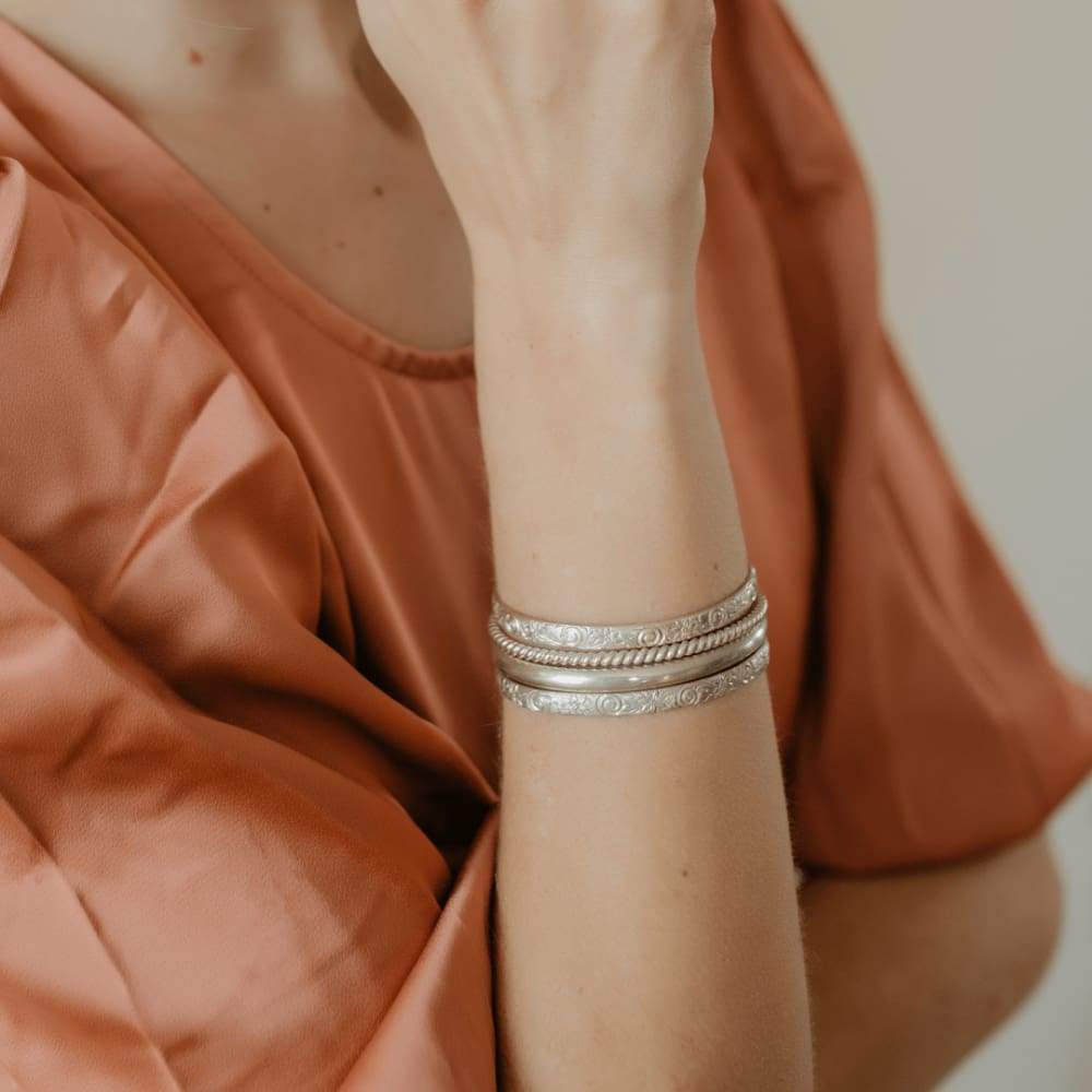 Personalized MM Sterling Silver Women’s Bangle - Women’s Bangles