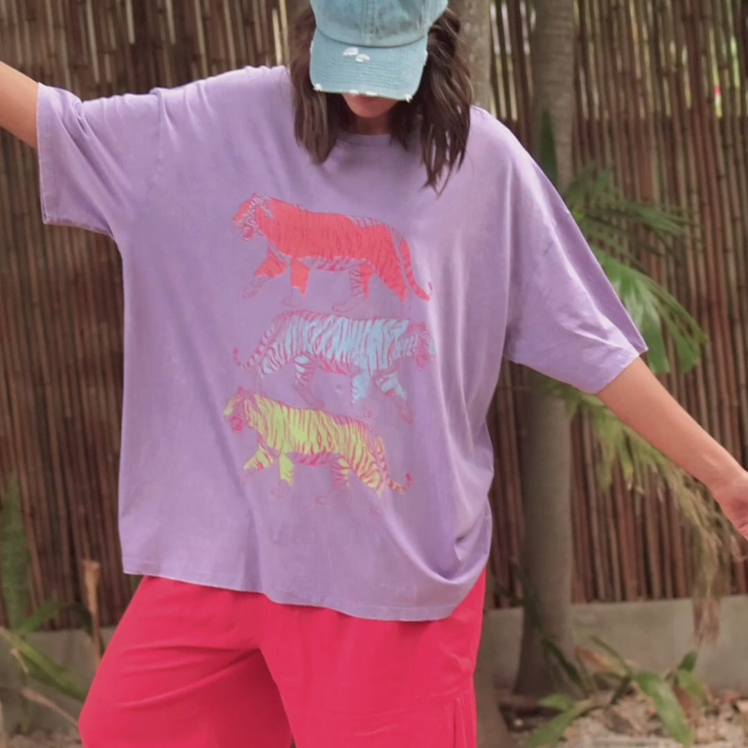 Neon Tigers Oversized Tee
